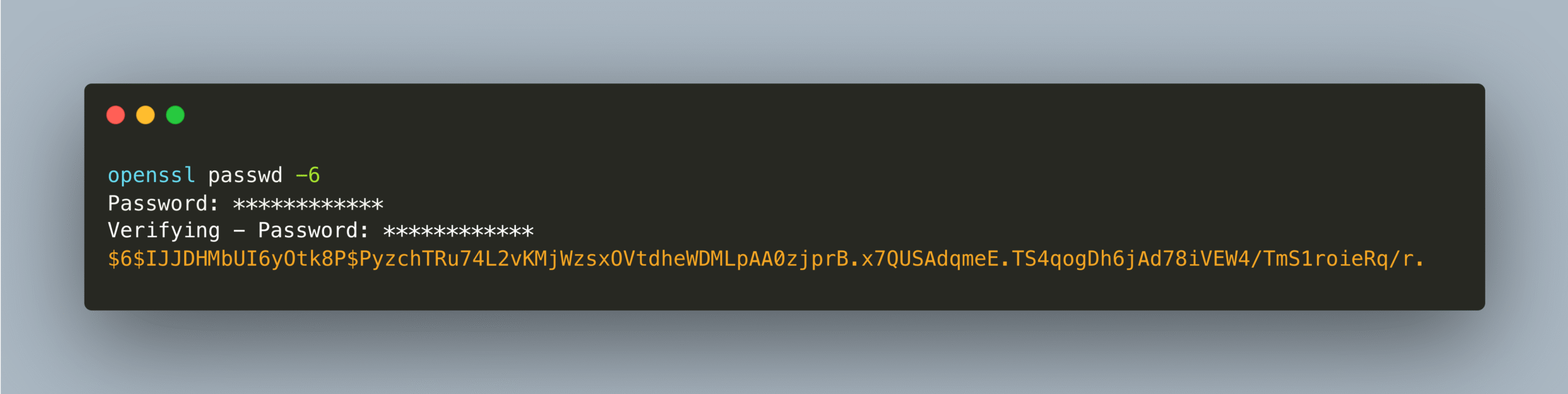 openssl command screenshot